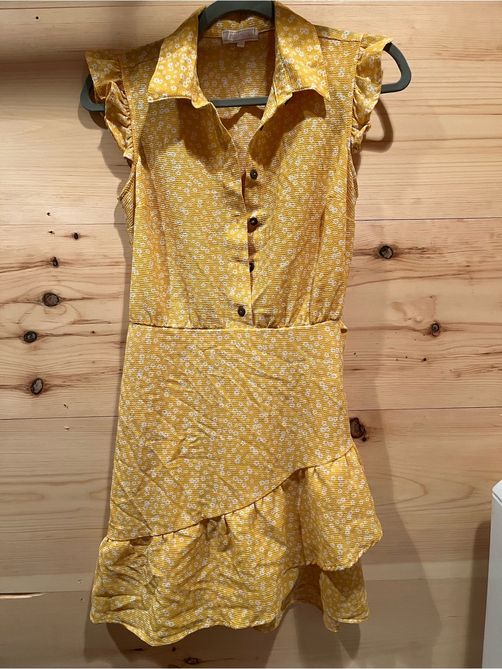 Stella Tweed Sunny Yellow Floral Button-Down Mini Dress